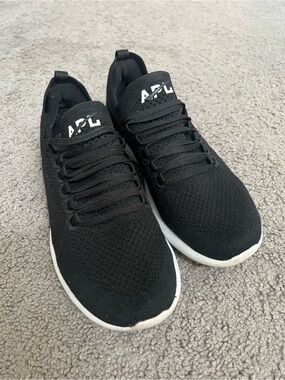 APL Black Knit Slip-On Sneakers with White Soles